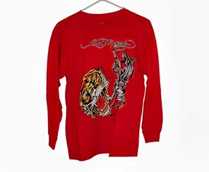 Ed Hardy Tiger Graphic Shirt Y2K Long Sleeve Boys Size XL Vintage NWOT - Bild 1 von 3