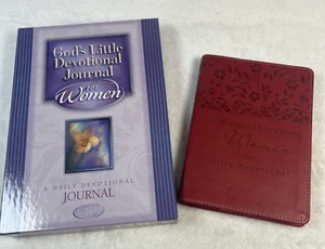 Set/ 2 Devotional Books for Women Journal & 3 Minute Leather Cover New Unused - Imagen 1 de 24