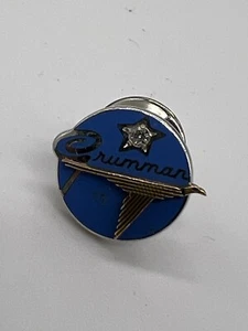 Vintage Grumman Aviation 10K Gold Enamel Pearl Lapel Button Service Award Eagle - Picture 1 of 4