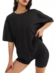 ATHMILE Womens Oversized T Shirts Loose Fit Crewneck Short Sleeve Tops Summer... - Picture 1 of 7