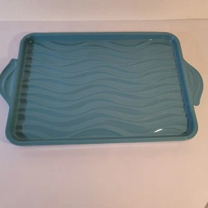Temptations Tara at Home " WAVELENGTH " turquoise tray lid. retired item - Picture 1 of 9