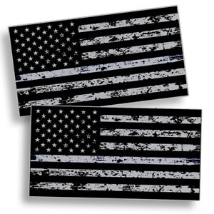 Distressed Black OPS American Flag Sticker Subdued USA Car Vehicle Grunge Decal