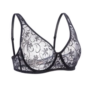 Sheer Lace Bra Women Bras 36-58 AABCDD Brassiere Transvestit Sissy Sexy Lingerie - Picture 1 of 18