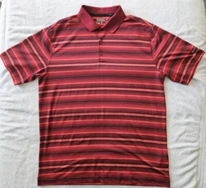 Nike Golf Dri-Fit Tour Performance Red Stripe Polo Shirt Mens Large Athleisure - Picture 1 of 10