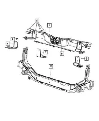 Soporte de radiador travesaño genuino Mopar 2007-2010 Jeep Compass 5115244AE Foto 1 de 4
