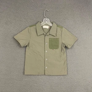 Honor The Gift Shirt Boys Size 10 Olive Green Quilted Stitched Button Up Casual - Picture 1 of 9