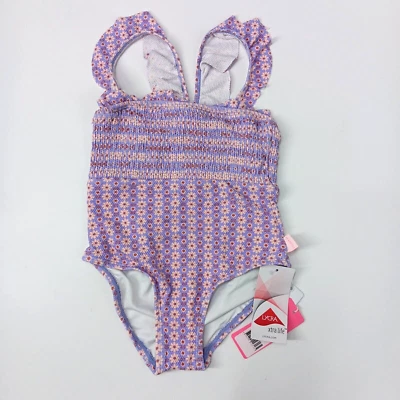 Traje de baño para niña Seafolly - Una pieza - Talla 5 - Rayas Ditsy - AE10 Foto 1 de 4