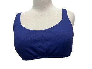 Top de Bikini Becca by Rebecca Virtue Talla L Azul Acanalado Bralette Nuevo con Etiquetas - Imagen 1 de 6