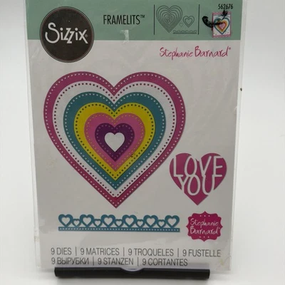 Juego de troqueles Sizzix perforados corazones punteados de Stephanie Barnard 562676 Foto 1 de 4