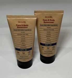 2 Sky and Sol natürliche mineralische Sonnenschutzlotion LSF 30 3 Unzen Talg & Zinkoxid - Bild 1 von 8
