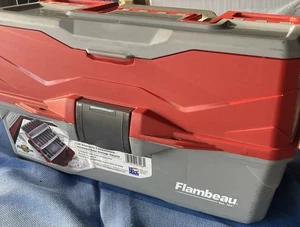 Flambeau Adventurer Red & Gray One Tray Tackle Box Only No Tackle 6383TB - Bild 1 von 14