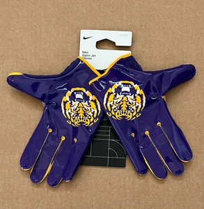 Sz XL Men - Nike Vapor Jet LSU Tigers PE Team Issued Football Gloves RARE NEW - Picture 1 of 5