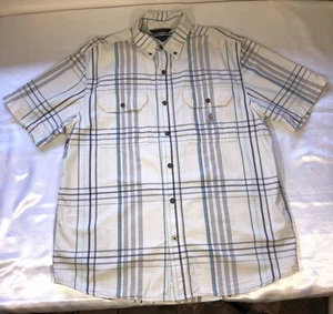 Carhartt Loose Fit Button Down Shirt Stripe Mens Size L - Picture 1 of 7