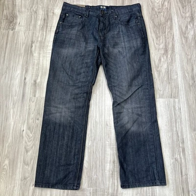 Pantalones de mezclilla para hombre FUSAI Y2K pierna recta lavado oscuro bolsillos bordados talla 36 Foto 1 de 4