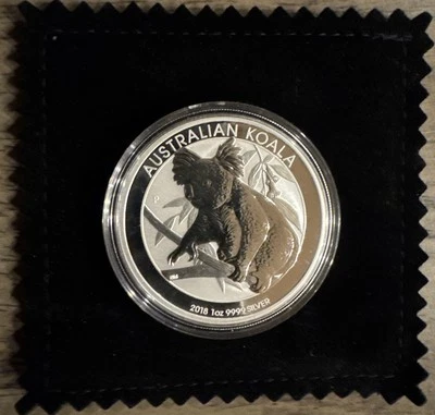 Australian Silver 2018 1 OZ Koala BU - De colección limitada ✨🚀$tarts $5 ⬆️ ¡¡Spot!!! Foto 1 de 4
