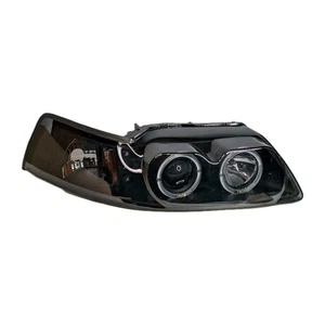 99-04 Passenger Side Ford Mustang Black Twin Halo LED Projector Headlight - Picture 1 of 2