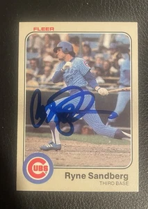 Ryne Sandberg Signed 1983 Fleer Baseball Rookie Card Chicago Cubs RC - Picture 1 of 2