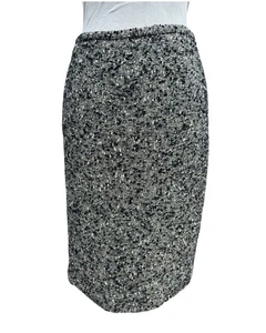 Badgley Mischka Metallic Tweed Skirt wool blend size 6 pencil straight EUC - Picture 1 of 5
