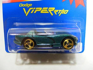 1991 Vintage Hot Wheels VIPER RT/10 True Bluecard #210 Gold UH - Mint C10! - Bild 1 von 3