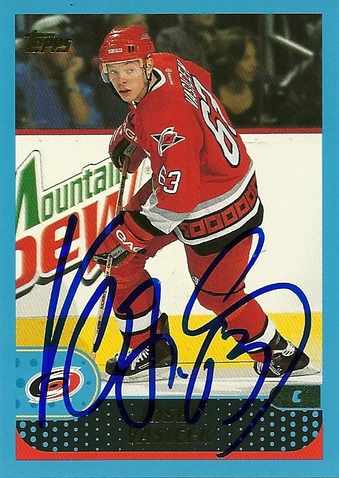 Josef Vasicek Hand Signed 2001 Topps Hockey Card #227 Autograph Hurricanes NHL - Image 1 of 1