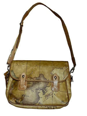 Bandolera Alviero Martini 1clase marrón mapa mundial geográfico Foto 1 de 4