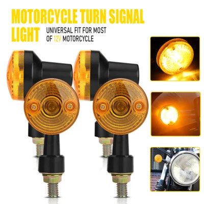 4X Luz indicadora LED ámbar negra para motocicleta para Yamaha Kawasaki D Foto 1 de 4