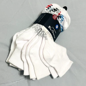 10 Pairs Ben Sherman Quarter Cut Socks Fits Boys Shoe Sz 5-10 White - Picture 1 of 5