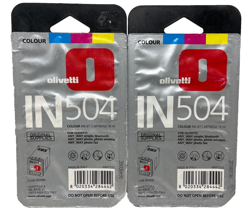Olivetti B0496 IN504 Cartridge Original Colour ANYWAY Photo / Photo Fax [ X 2PZ] - Image 1 of 1