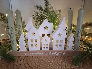 Lichthausleiste Weihnachten 1.-4. Advent Weihnachtsdeko Raysin Lichthäuser Deko - Bild 1 von 6