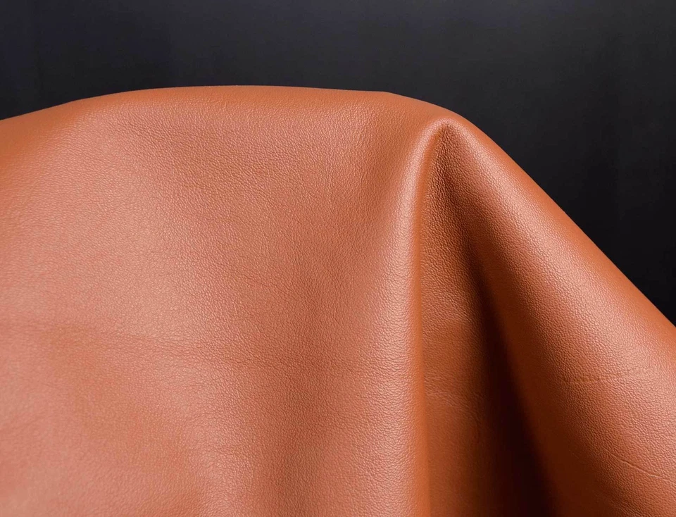 Rindsleder Nappa cognac-braun naturell 1,0-1,2 mm Lederstücke #w88 - Bild 1 von 1