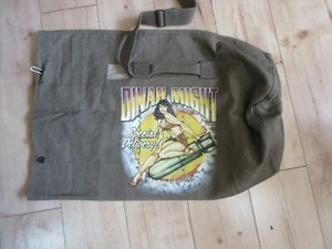 Vintage Dinah Might Riding Pin-up Denim Seesack Canvas Duffle Bag US Navy Army - Bild 1 von 3