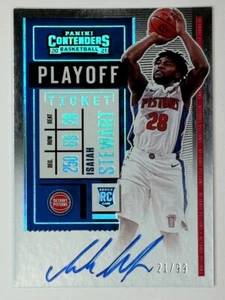 Boleto de playoff Panini Contenders 2020 novato automático RC 21/99 #121 Isaiah Stewart - Imagen 1 de 3