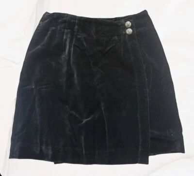 De Colección Falda de Terciopelo para Mujer 8 Volantes Tallada Negra Mini Tono Plateado Botones Ornamentados Juegos con disfraces Foto 1 de 4