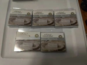 Tarjetas de lugar de cena de boda 50 piezas adornos plateados x5 (250 tarjetas de lugar en total) - Imagen 1 de 2