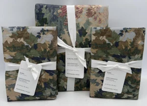 Pottery Barn Greenwood Percale KING Duvet Cover & 2 Euro Shams~ Green Multicolor - Picture 1 of 2