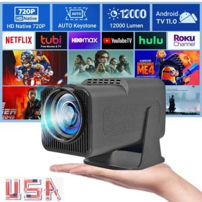 4K Projector Smart HD LED 5G WiFi Bluetooth HDMI USB Android Office Home Theater - Image 1 of 4