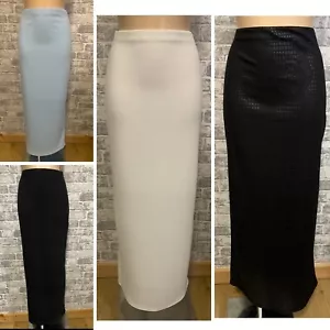 Ladies Long Maxi Pencil Figure Hugging Stretchy Skirt Size 10 - 20 - Picture 1 of 16