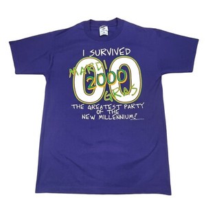 Vintage 2000 Mardi Gras New Orleans Millenium Purple T Shirt MEN medium survived