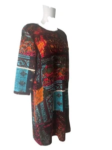 ORIENTIQUE Dress Size Medium 14 Multi Paint Effect Shift Womens NEW EU42 RRP £95 - Picture 1 of 12