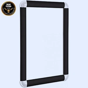 BLACK Snap Frame Picture Frame Clip Frame with Rounded Corners in 5 Size A0 - A4 - Picture 1 of 8