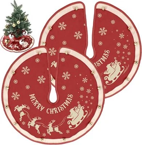 Hungdao 2 Stück Mini Weihnachtsbaum Rock 15" Rot Vintage Baum Rock Weihnachten... - Bild 1 von 3