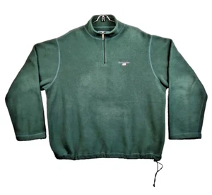 Polo sportiva vintage anni 90 1/4 zip Ralph Lauren maglione uomo verde taglia 2XL - Foto 1 di 10