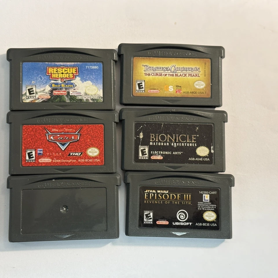 Lote de jogos GBA x6 Pirates Caribbean, Bionicle, Star Wars Ep 3, carro destro Billy Blazes - Imagem 1 de 3