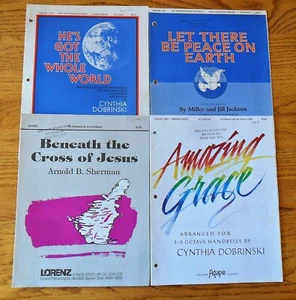 Amazing Grace Beneath the Cross Let There Be Peace He's Got Handbell Sheet Music - Picture 1 of 5