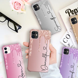 PERSONALISIERTE HANDY HÜLLE COVER NAME INITIALEN STOSSFESTE ABDECKUNG FÜR IPHONE 11 7 XR - Bild 1 von 18