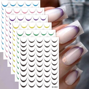 Pegatinas de uñas línea francesa degradada 3D línea degradada calcomanía de uñas accesorios para uñas - Imagen 1 de 49
