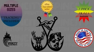 Deer Fish Bird Hook Hunting Vinyl Decal Truck Large Laptop Sticker Multiple Size - Bild 1 von 11