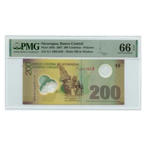 *jcr_m* Nicaragua 200 Cordobas 2007 Pick 205b PMG 66 - Picture 1 of 2