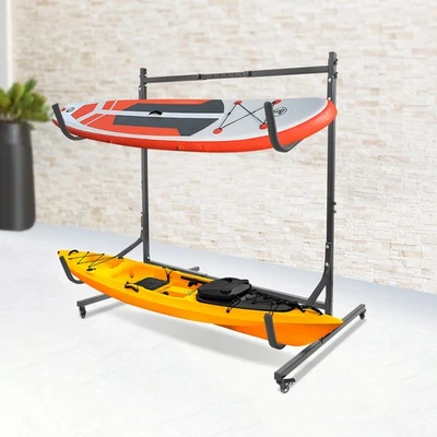 2 Tiers Heavy Duty Kayak Stand Freestanding Kayak Storage Rack For Double Kayak - Image 1 of 4