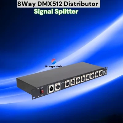 8-Way Splitter DMX512 3PIN XLR signal amplifier distributor for stage DJ light - Image 1 of 4